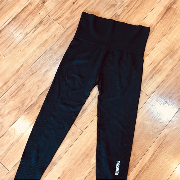 Gymshark ribbed knit leggings pants thick cotton preppy fitness yoga sma… - Picture 2 of 5